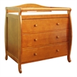 Grace 3-Drawer Changing Table with Contoured Changing Pad and Fabric Cover Pecan