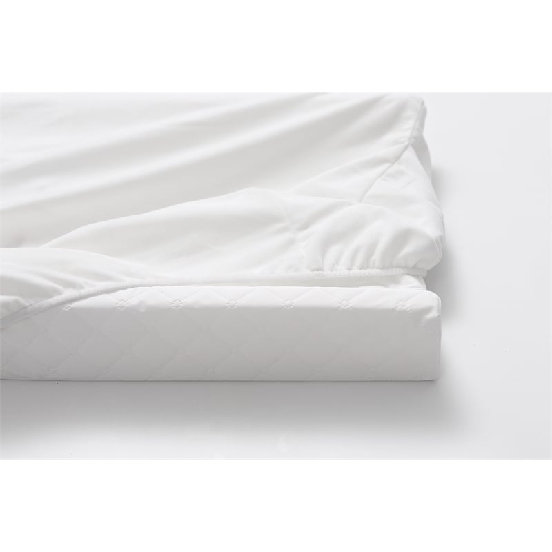 Leila 2-Drawer Changing Table with Contoured Changing Pad and Fabric Cover Pecan
