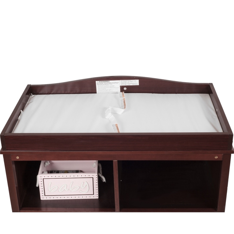 AFG Baby Furniture Leila 2-Drawer Changing Table with Changing Pad in Espresso