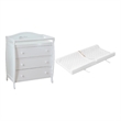 AFG Baby Furniture Grace 3-Drawer Changing Table with Changing Pad in White