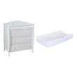AFG Baby Furniture Grace 3-Drawer Changing Table with Fabric Cover Pad in White
