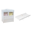 AFG Baby Furniture Leila 2-Drawer Changing Table with Changing Pad in White