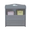 AFG Baby Furniture Leila 2-Drawer Changing Table with Fabric Cover Pad in Gray