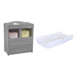 AFG Baby Furniture Leila 2-Drawer Changing Table with Fabric Cover Pad in Gray