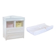 AFG Baby Furniture Leila 2-Drawer Changing Table with Fabric Cover Pad in White