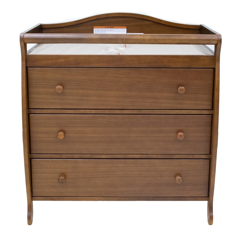 AFG Baby Furniture Grace 3-Drawer Changing Table with Changing Pad in Espresso