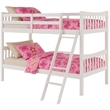 FR Wooden Kids Twin Over Twin Bunk Bed White