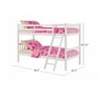 FR Wooden Kids Twin Over Twin Bunk Bed White