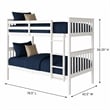 BR Wooden Kids Twin Over Twin Bunk Bed White