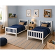 BR Wooden Kids Twin Over Twin Bunk Bed White