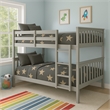 BR Wooden Kids Twin Over Twin Bunk Bed Gray