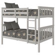 BR Wooden Kids Twin Over Twin Bunk Bed Gray