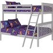 BR Wooden Kids Twin Over Full Bunk Bed Gray