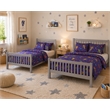 BR Wooden Kids Twin Over Full Bunk Bed Gray