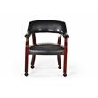 Catania Traditional Wood Black Finish Arm Chair with Casters
