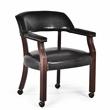Catania Traditional Wood Black Finish Arm Chair with Casters