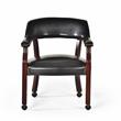 Catania Traditional Wood Black Finish Arm Chair with Casters