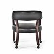 Catania Traditional Wood Black Finish Arm Chair with Casters