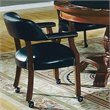 Catania Traditional Wood Black Finish Arm Chair with Casters