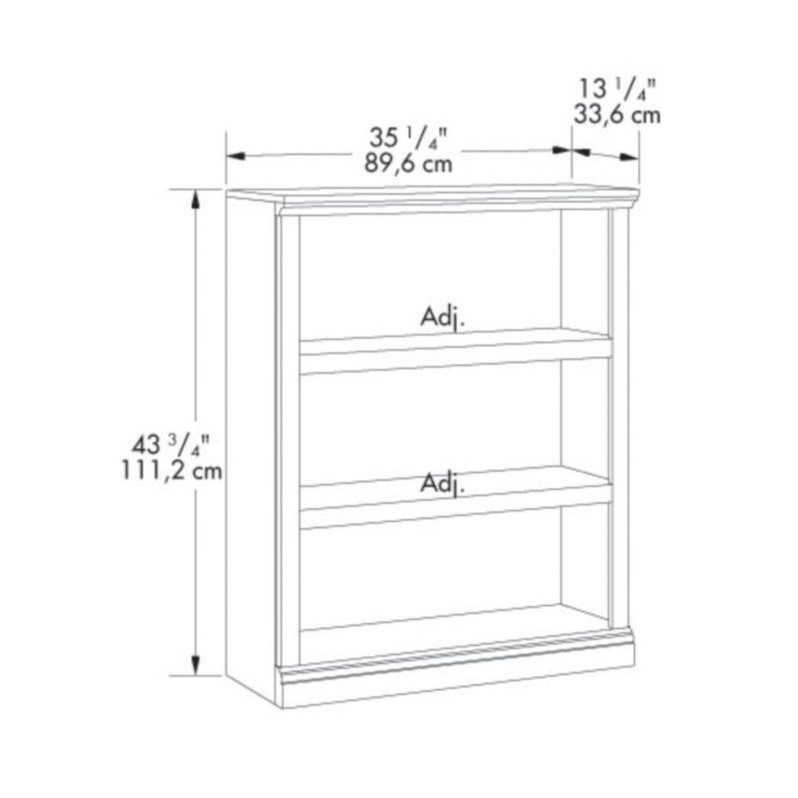 Catania Engineered Wood 3 Shelf Bookcase in Select Cherry Finish