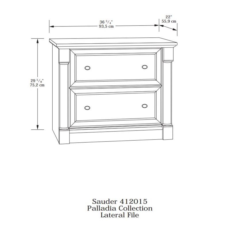 Catania Contemporary Wood 2-Drawer Lateral File Cabinet in Select Cherry