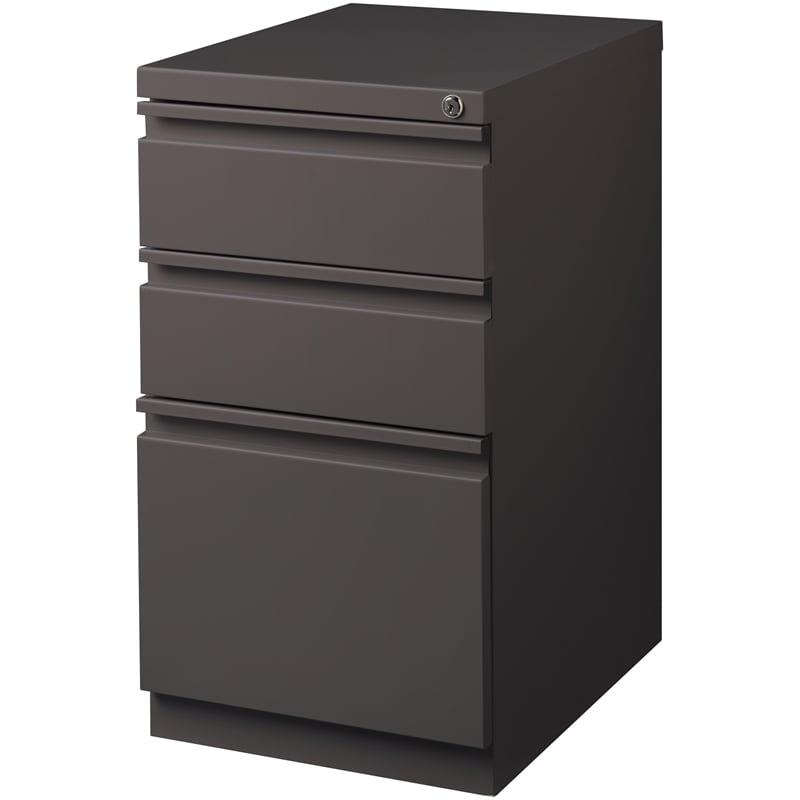 Catania 20-inch Deep Metal Mobile Pedestal File 3-Drawer Box/Box/File. Espresso