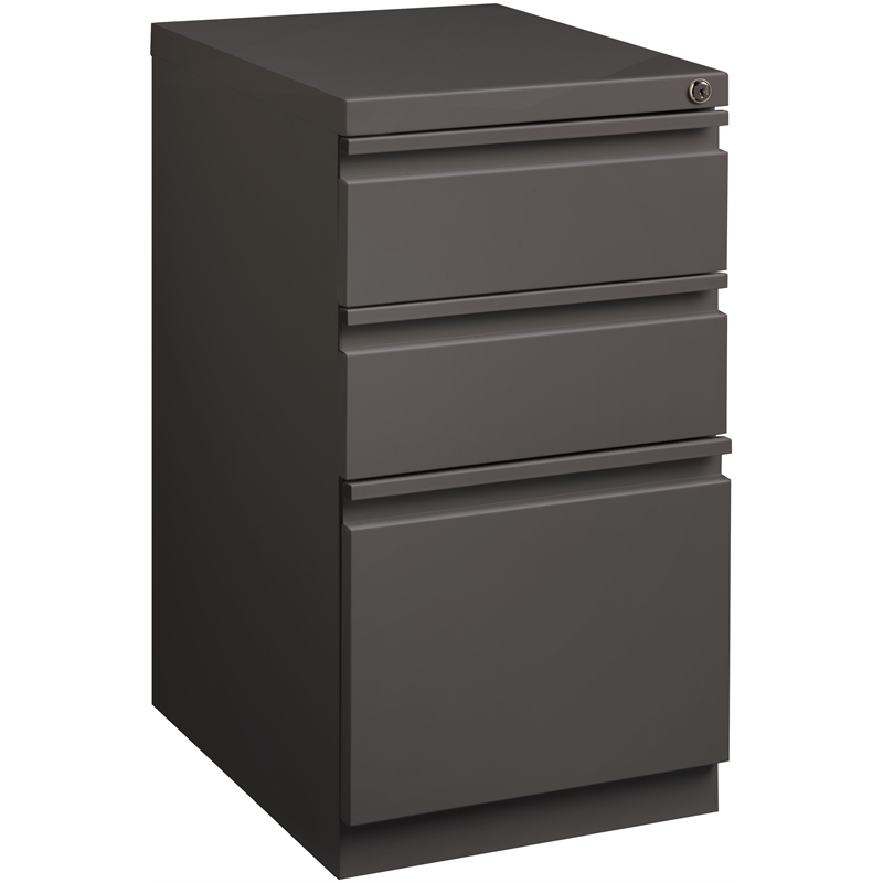 Catania 20-inch Deep Metal Mobile Pedestal File 3-Drawer Box/Box/File. Espresso