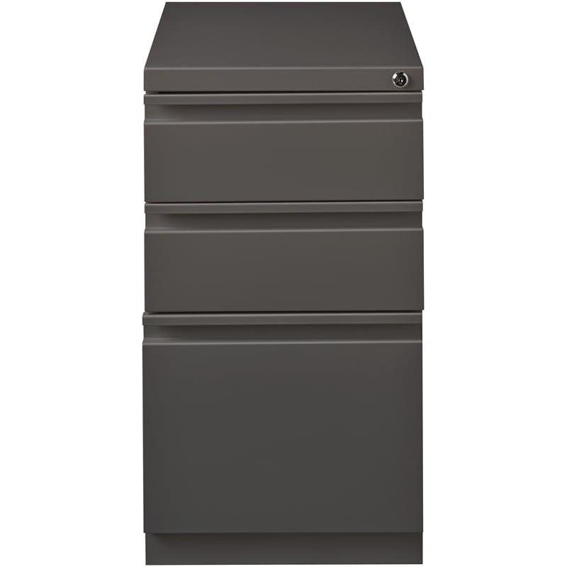 Catania 20-inch Deep Metal Mobile Pedestal File 3-Drawer Box/Box/File. Espresso