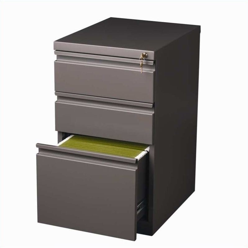 Catania 20-inch Deep Metal Mobile Pedestal File 3-Drawer Box/Box/File. Espresso