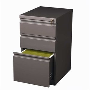 Catania 20-inch Deep Metal Mobile Pedestal File 3-Drawer Box/Box/File. Espresso