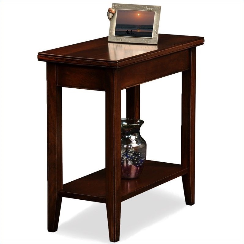 Catania Solid Wood Rectangular End Table in Chocolate Cherry