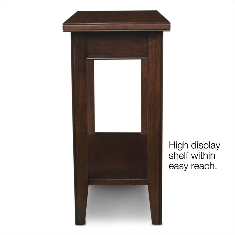 Catania Solid Wood Rectangular End Table in Chocolate Cherry