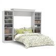 Catania Wood Queen Murphy Bed with 2 Closet Organizers in White