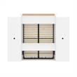 Catania Wood Queen Murphy Bed and 2 Organizers with Drawers in White