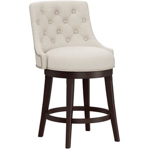 Catania 25 Wood Contemporary Counter Stool in Brown/Cream Finish