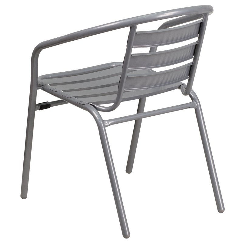 Catania Modern / Contemporary Metal Stacking Patio Chair in Silver