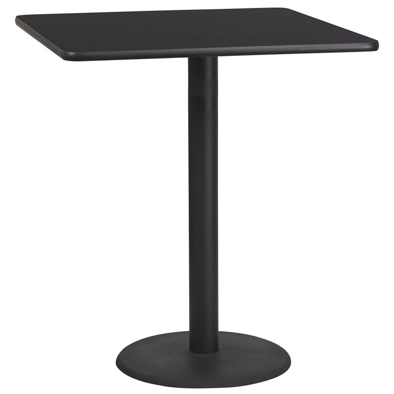 Catania Modern / Contemporary 36Sq Laminate Table-Rd Base In Black
