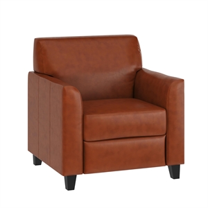 Catania Modern / Contemporary Diplomat Leather Reception Chair in Cognac