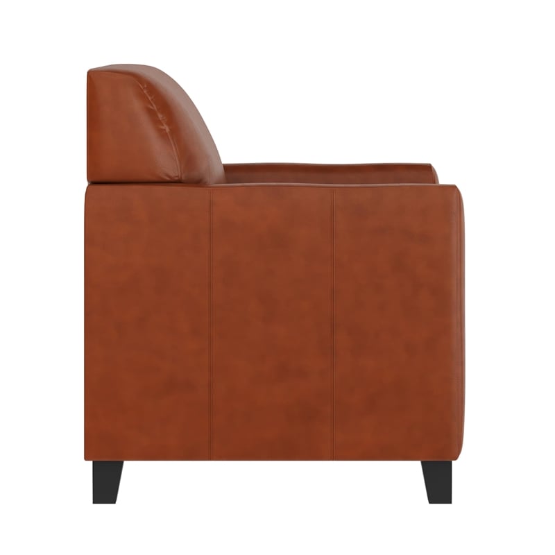 Catania Modern / Contemporary Diplomat Leather Reception Chair in Cognac