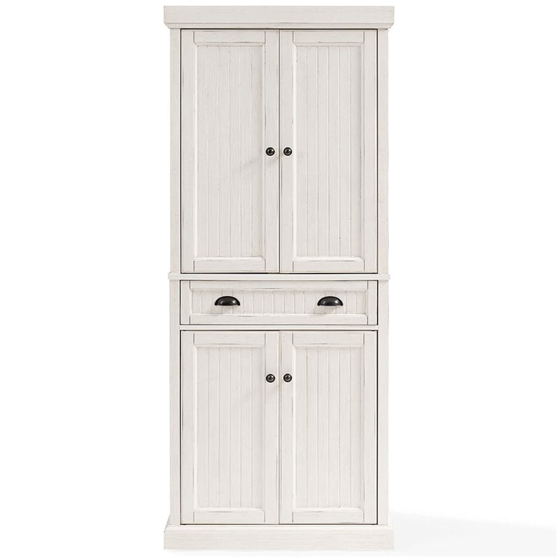 Catania Modern / Contemporary 4 Door Coastal Pantry in White