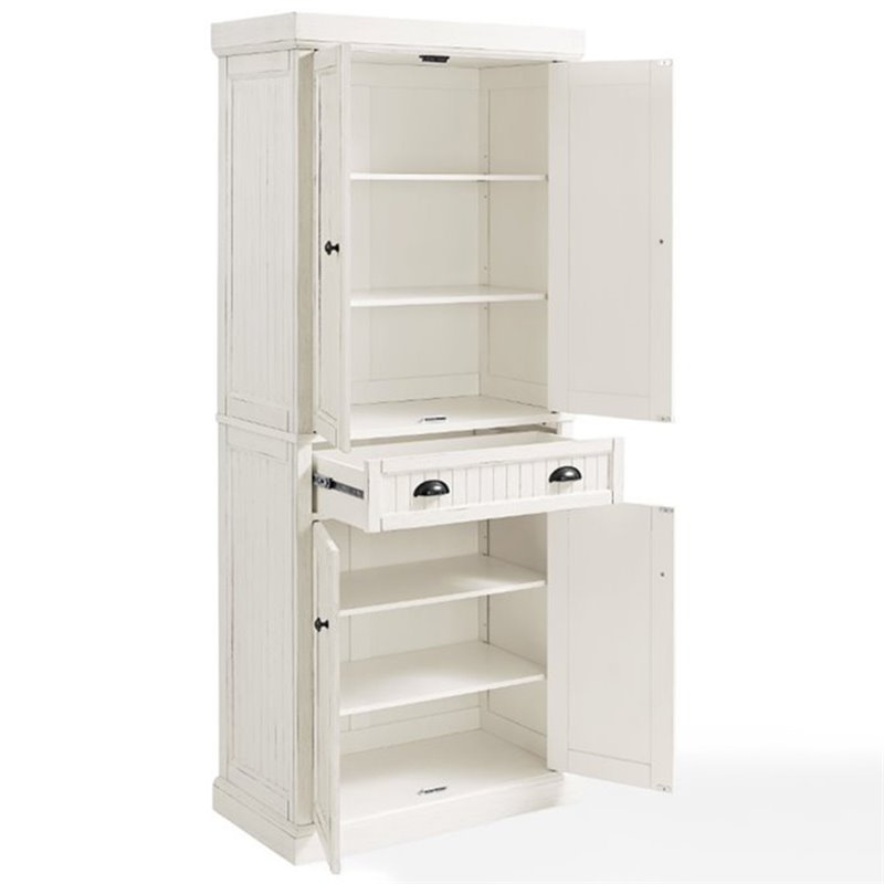 Catania Modern / Contemporary 4 Door Coastal Pantry in White