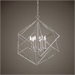 Catania 6-Light Steel and Crystal Cube Pendant Light in Nickel