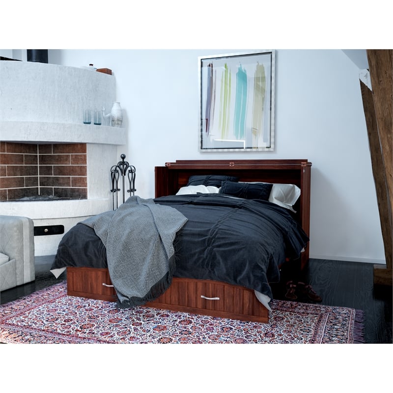 Catania Traditional Solid Wood Bed Chest with Mattress in Walnut