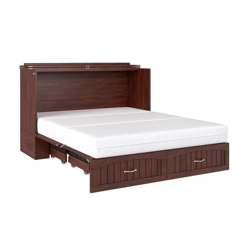 Catania Traditional Solid Wood Bed Chest with Mattress in Walnut
