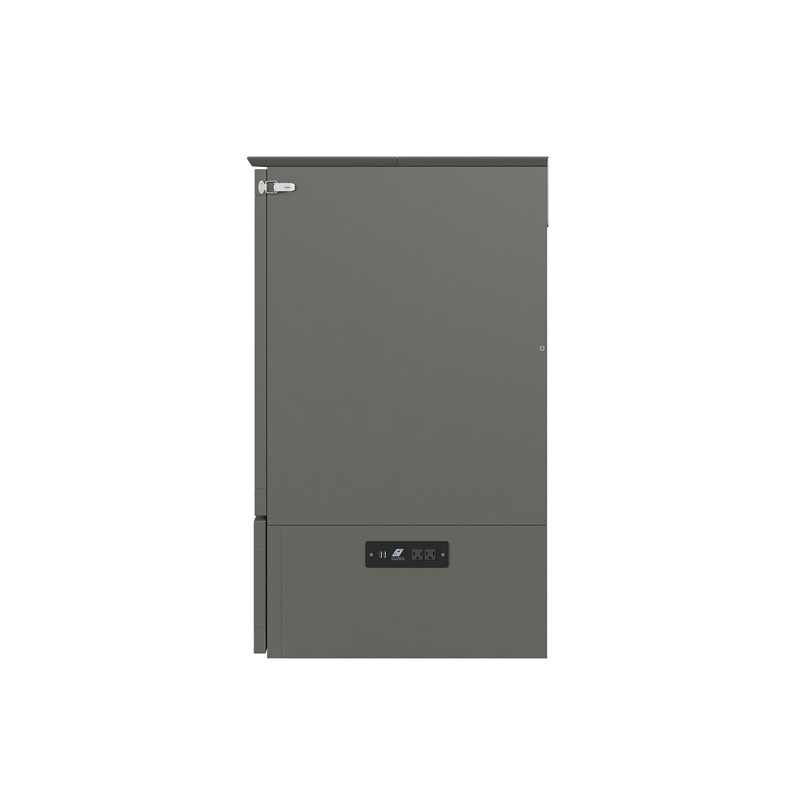 Catania Traditional Solid Wood Bed Chest with USB Charging Station in Gray