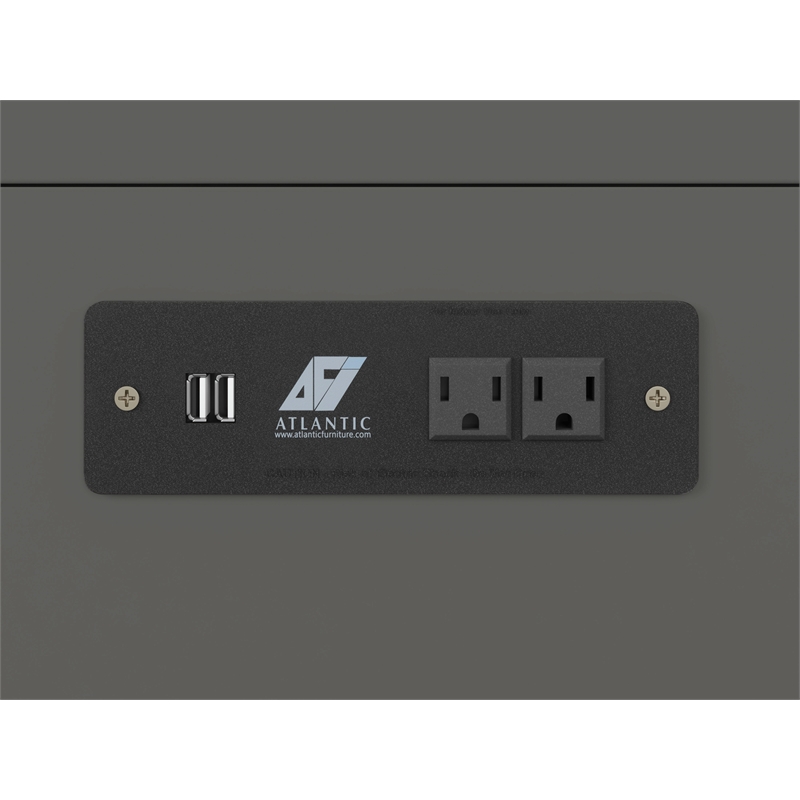 Catania Traditional Solid Wood Bed Chest with USB Charging Station in Gray