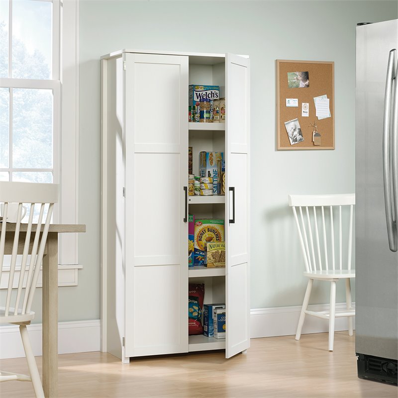 Catania Modern / Traditional Engineered Wood Pantry in White Finish