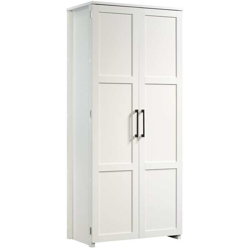 Catania Modern / Traditional Engineered Wood Pantry in White Finish