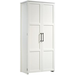 Catania Modern / Traditional Engineered Wood Pantry in White Finish