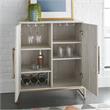 Catania Modern Silver Faux Marble and Gold Metal Base Wine Cabinet